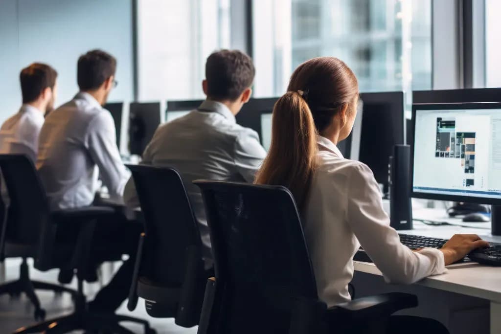 smiling business team